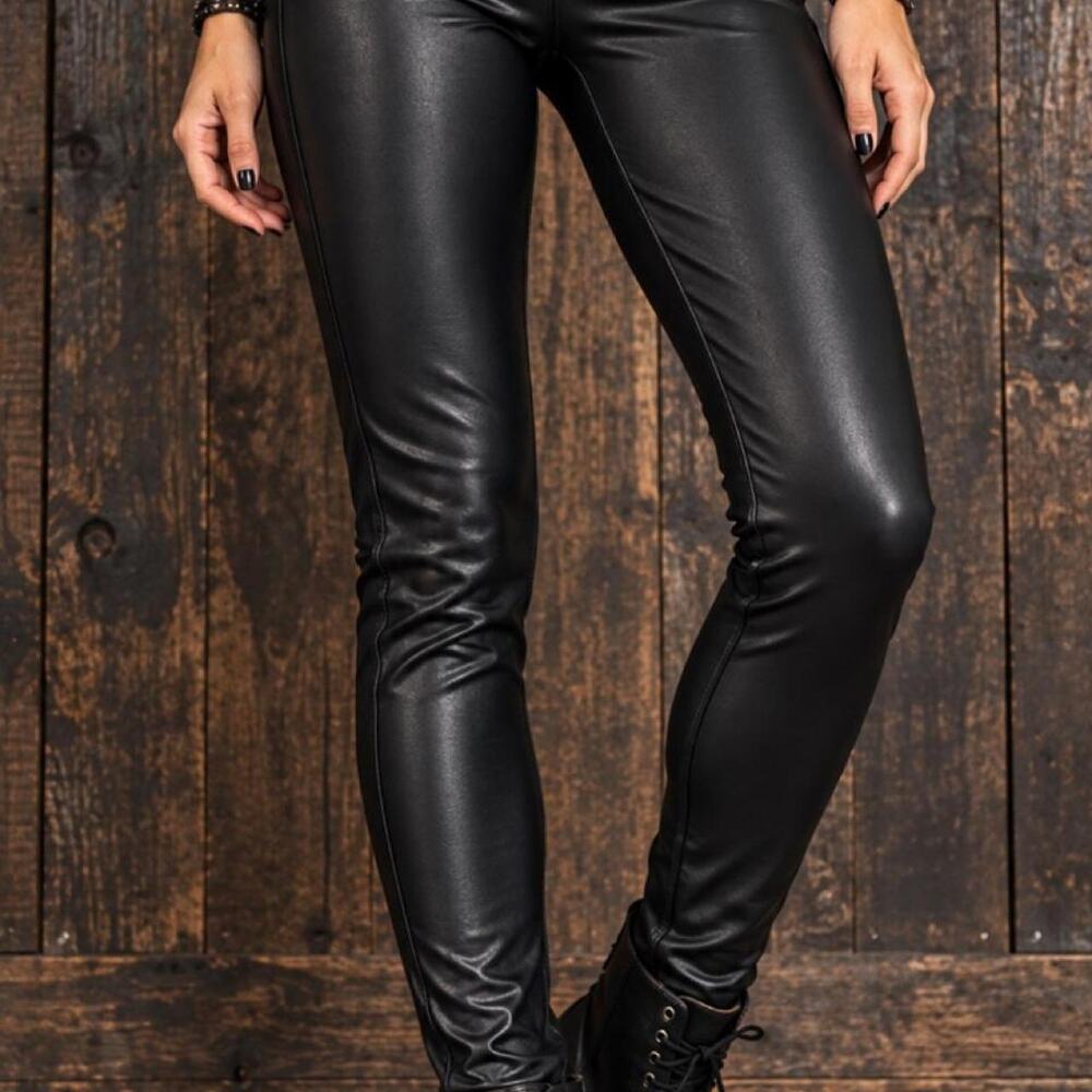 Spanx black faux leather leggings